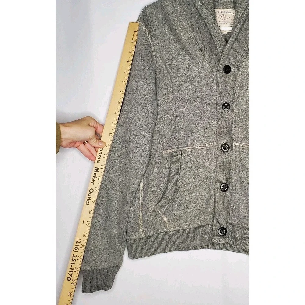 American Eagle Shawl Collar Cardigan Mens S Fleece Button Grandpa Academia 00s
